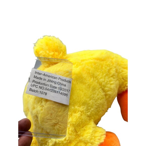 Inter-American Easter Chick Duck Plush 10” Yellow w/ Green White Tie - Picture 6 of 7
